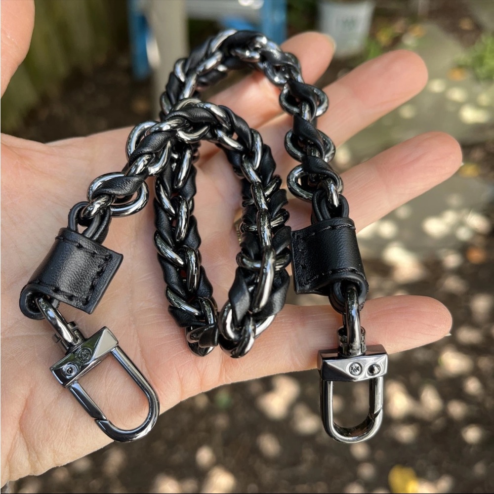 Michael Kors 17” Sling Pack Replacement Logo Leather Chain Braided Strap NWOT